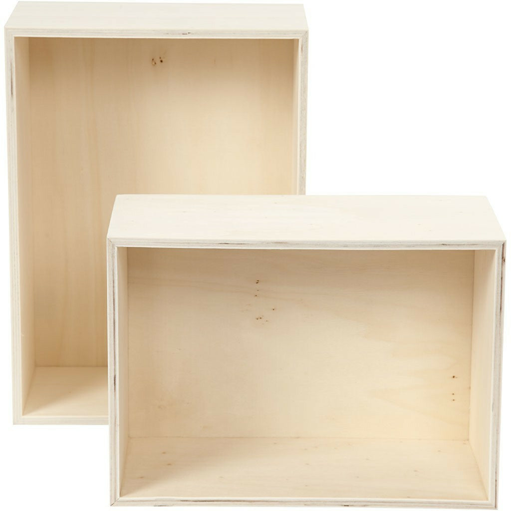 Creativ Company Aufbewahrungsbox 2 Stück – Holz – Braun – 195 × 270 × 125 mm