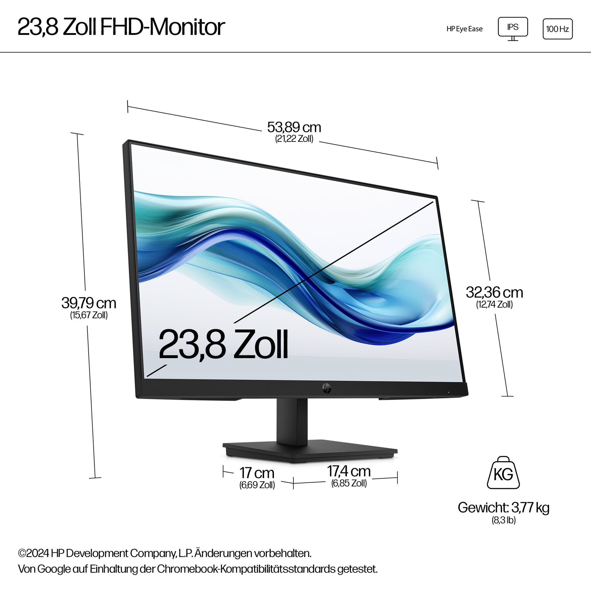 HP S3 Pro 324pf – 23,8", 1920 × 1080 (Full HD), IPS, 100 Hz