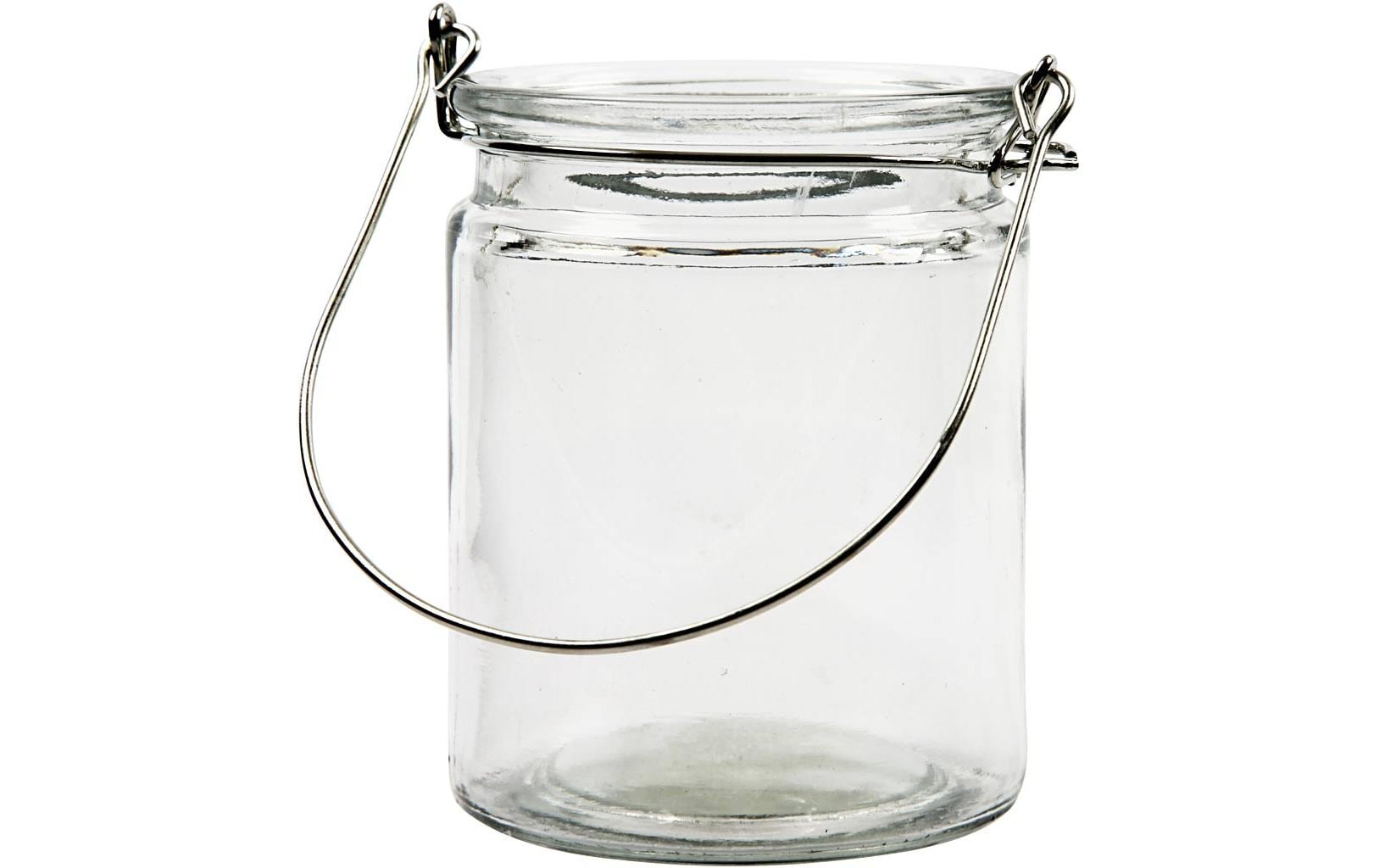 Creativ Company Laterne – Glas, transparent – 7,6 × 10 × 7,6 cm – 2-teilig