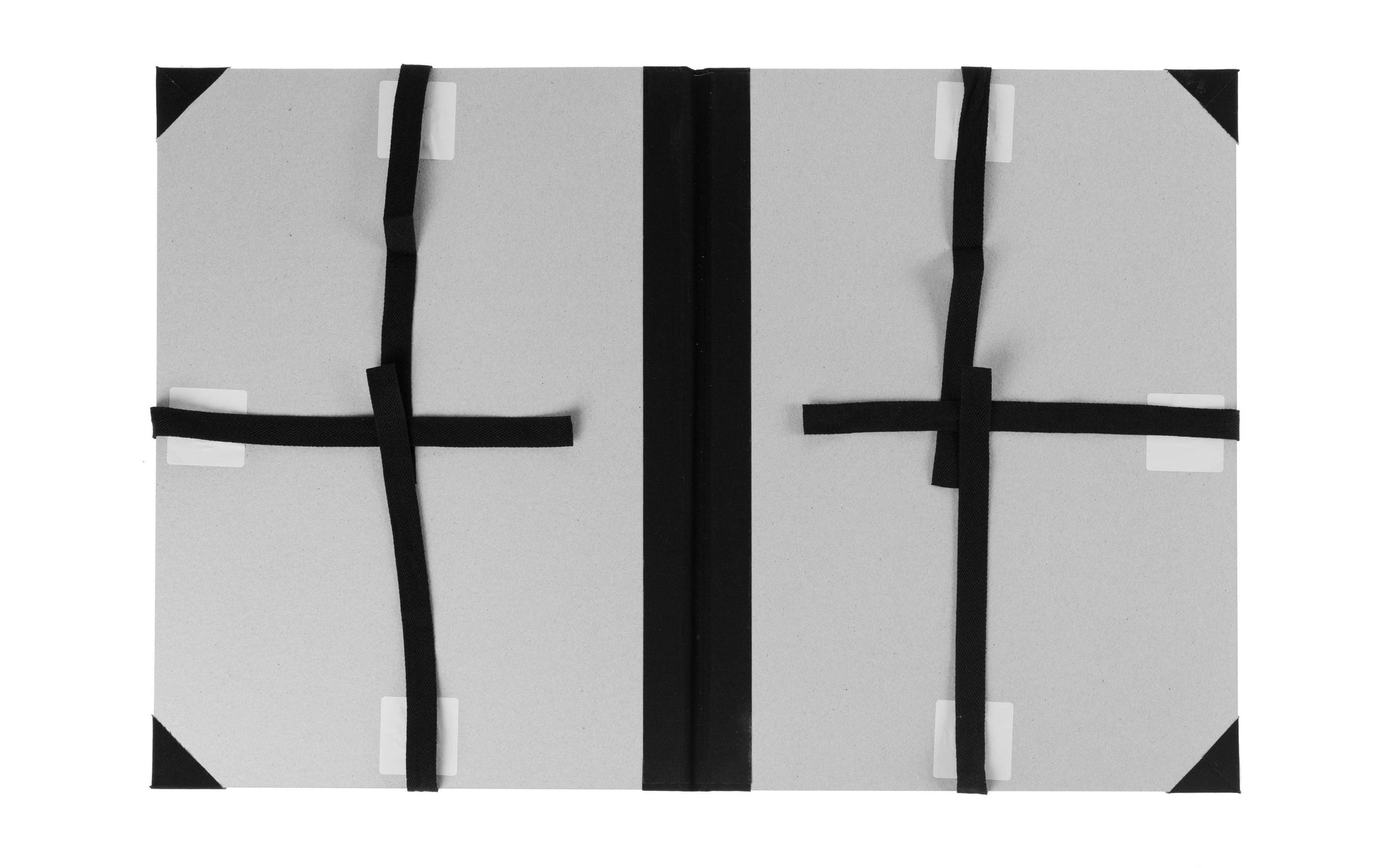 Neutral Zeichenmappe 270 × 370 mm – Gummiband, Karton, Grau, Schwarzer Leinwandrücken
