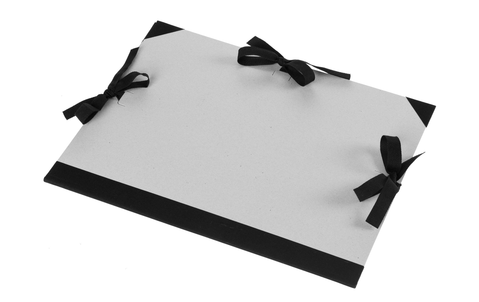 Neutral Zeichenmappe 270 × 370 mm – Gummiband, Karton, Grau, Schwarzer Leinwandrücken