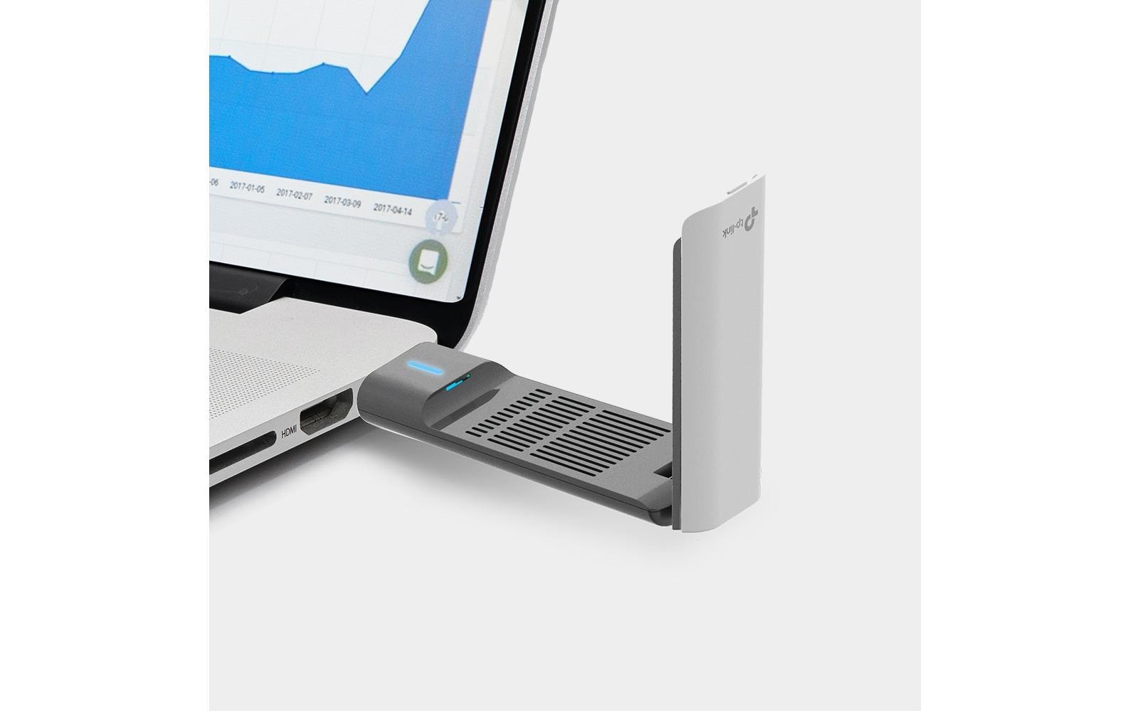 TP-Link Archer TX20UH USB-WLAN-Adapter – Wi-Fi 6 (802.11ax), bis zu 1800 Mbit/s, USB 3.2 Gen 1 (5 Gbit/s) – für W