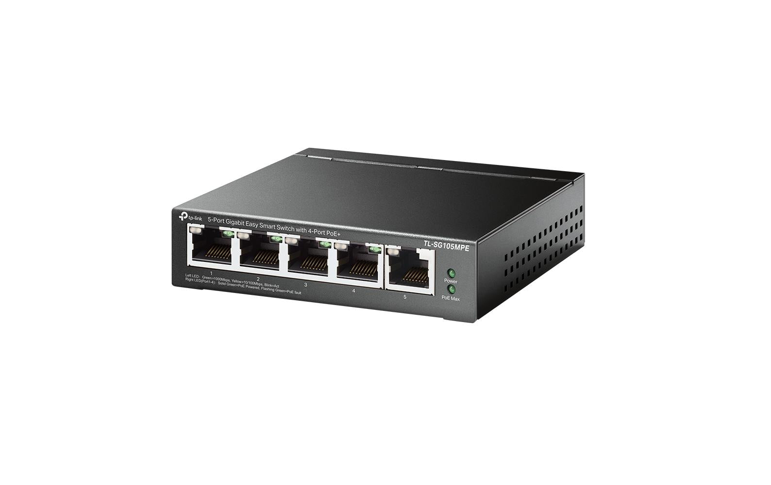 TP-Link TL-SG105MPE – Managed Switch – 5×GbE, L2, PoE+ 120 W