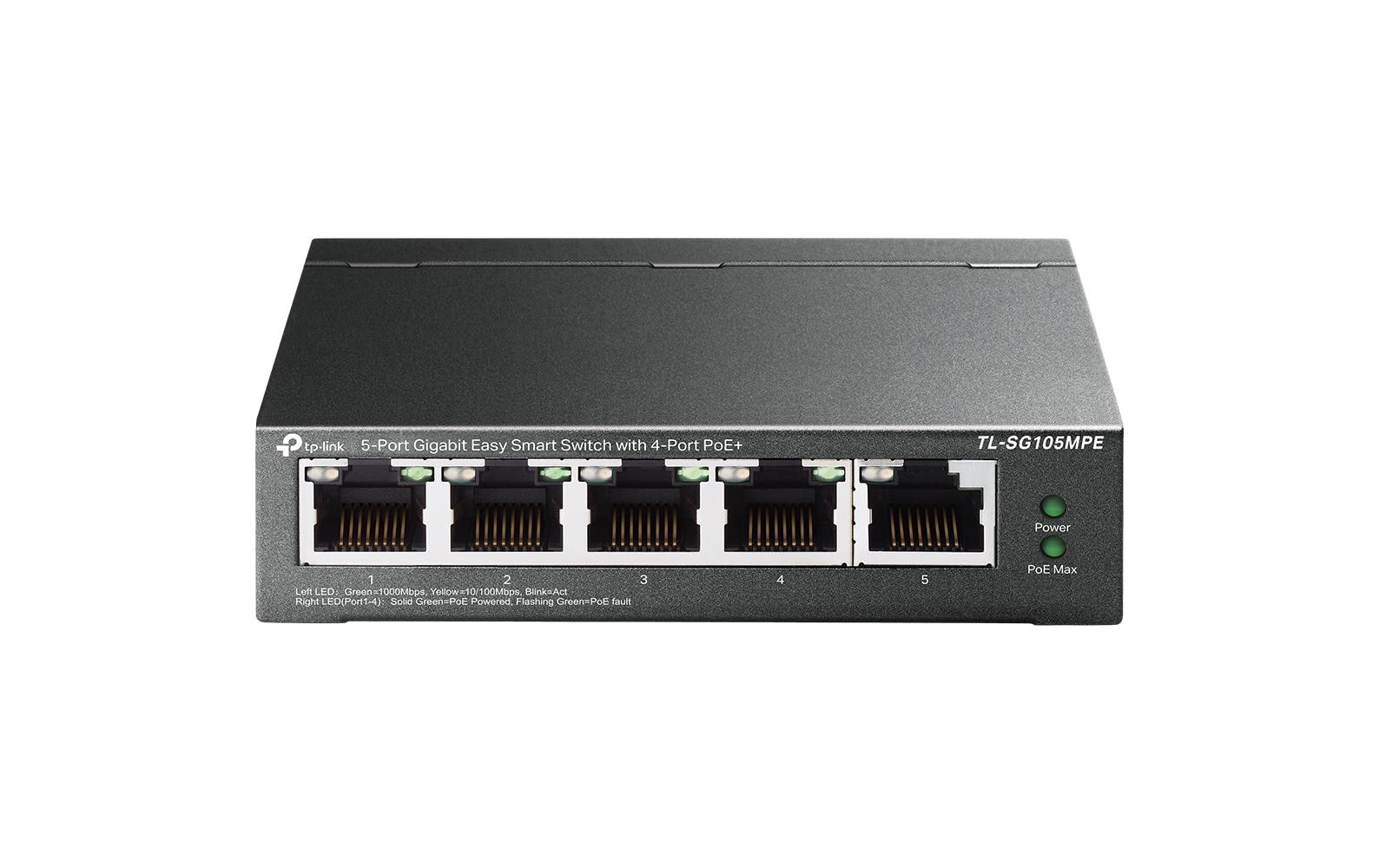 TP-Link TL-SG105MPE – Managed Switch – 5×GbE, L2, PoE+ 120 W