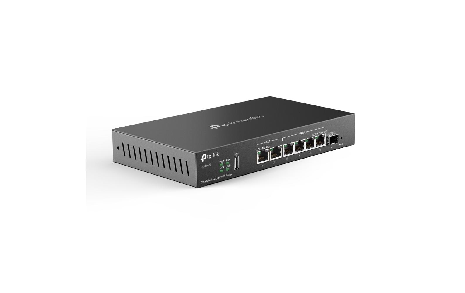 TP-Link ER707-M2 Omada VPN-Router – 1× WAN, 2,5GbE, 6× RJ-45, SFP-WAN, 1× USB