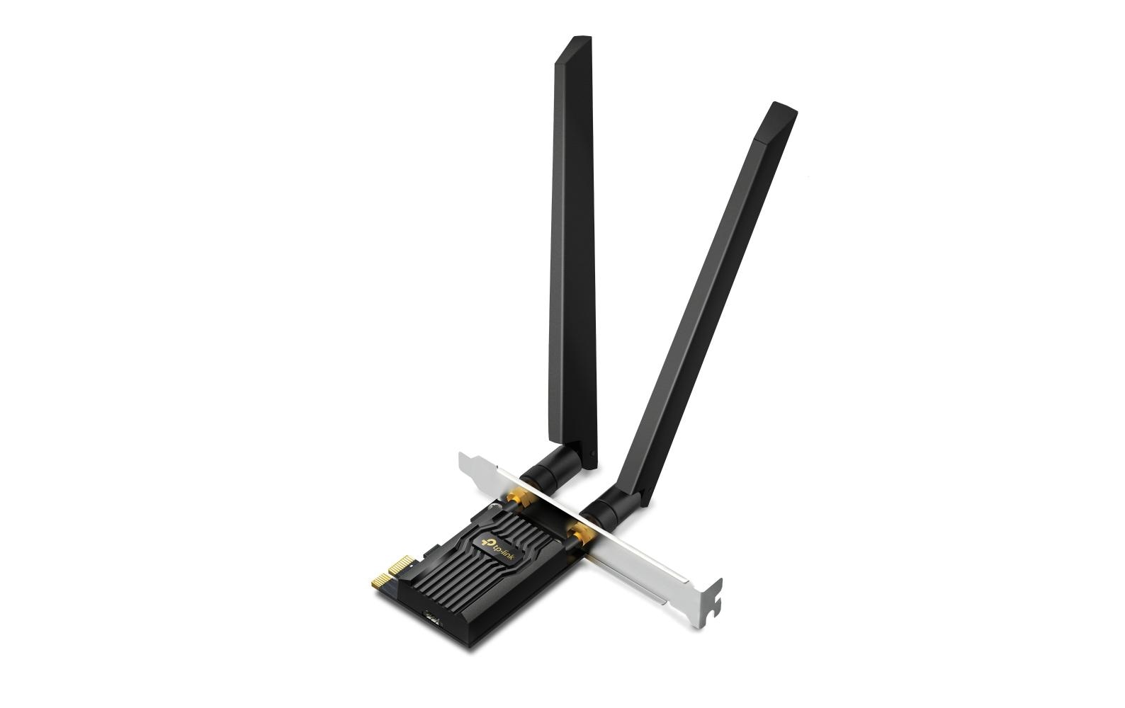 TP-Link Archer TXE72E – PCIe-WLAN-Karte – Wi-Fi 6E (802.11ax), Tri-Band (2,4/5/6 GHz), Bluetooth 5,3