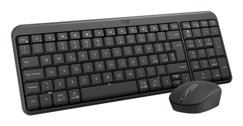 Logitech MK250 – Tastatur-Maus-Set – Membran – Bluetooth & 2,4 GHz – QWERTY (IT) – Graphit