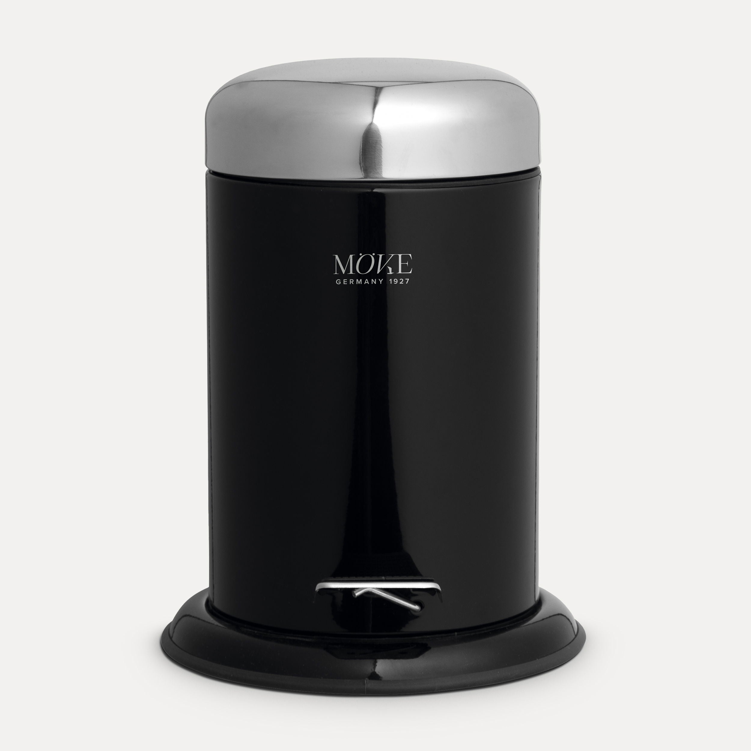 MÖVE Treteimer – 3 l – Edelstahl, rund – schwarz/silber