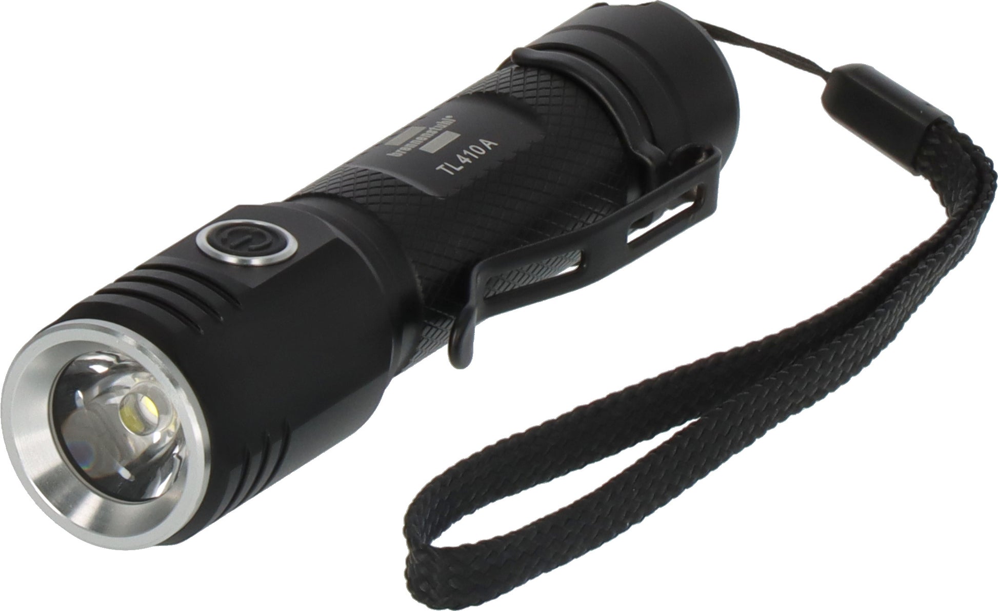 Brennenstuhl Taschenlampe TL 410A – 400 lm, 131 m, IP44, USB-ladebar, 4 Modi (SOS) – Schwarz