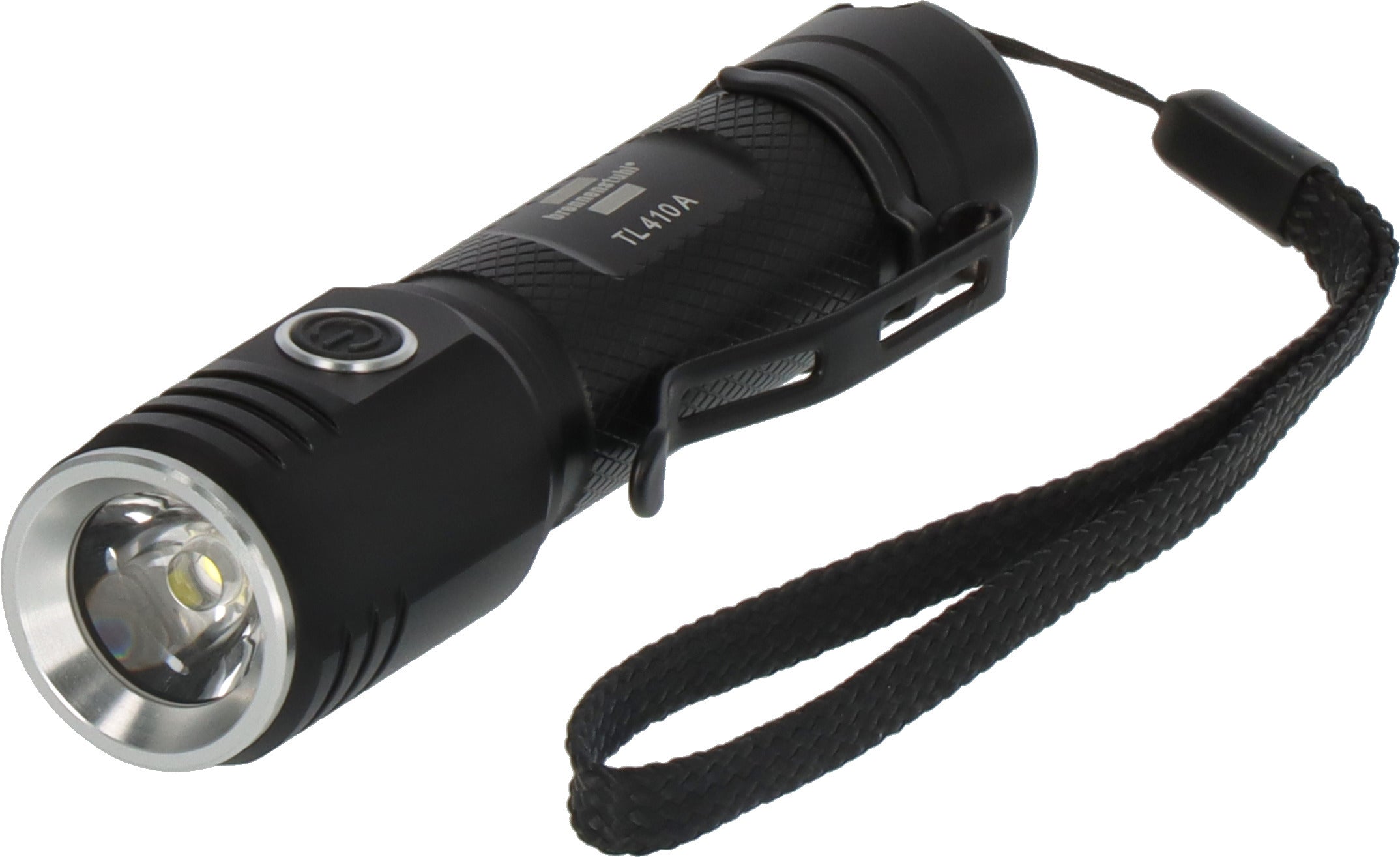 Brennenstuhl Taschenlampe TL 410A – 400 lm, 131 m, IP44, USB-ladebar, 4 Modi (SOS) – Schwarz