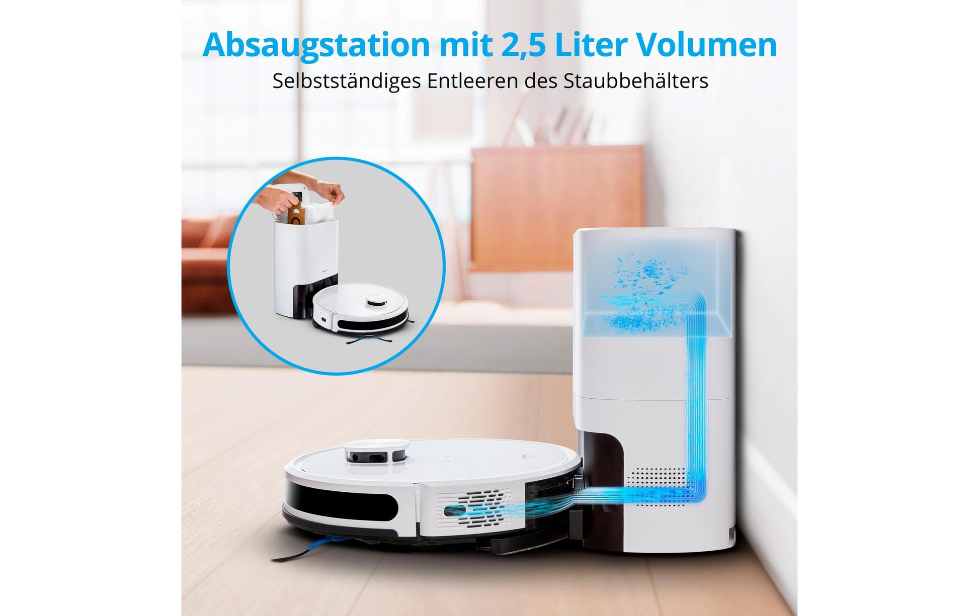 MEDION Roboterstaubsauger MD 11415 – 2-in-1, 0,3 l, Akkubetrieb, 68 dB(A)