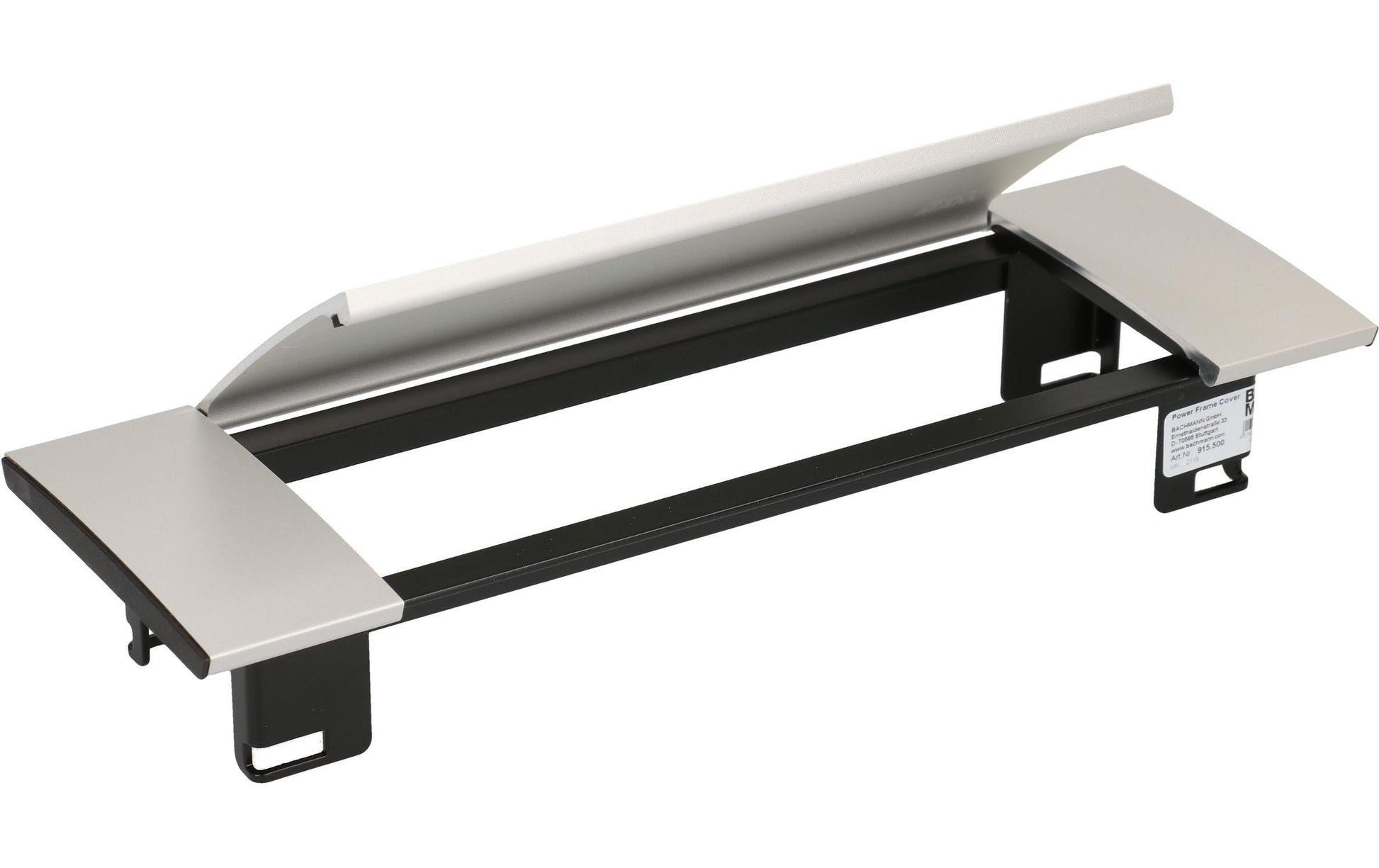 Bachmann POWER FRAME Einbausteckdosenleiste, Abdeckung, 3-fach, Aluminium – schwarz