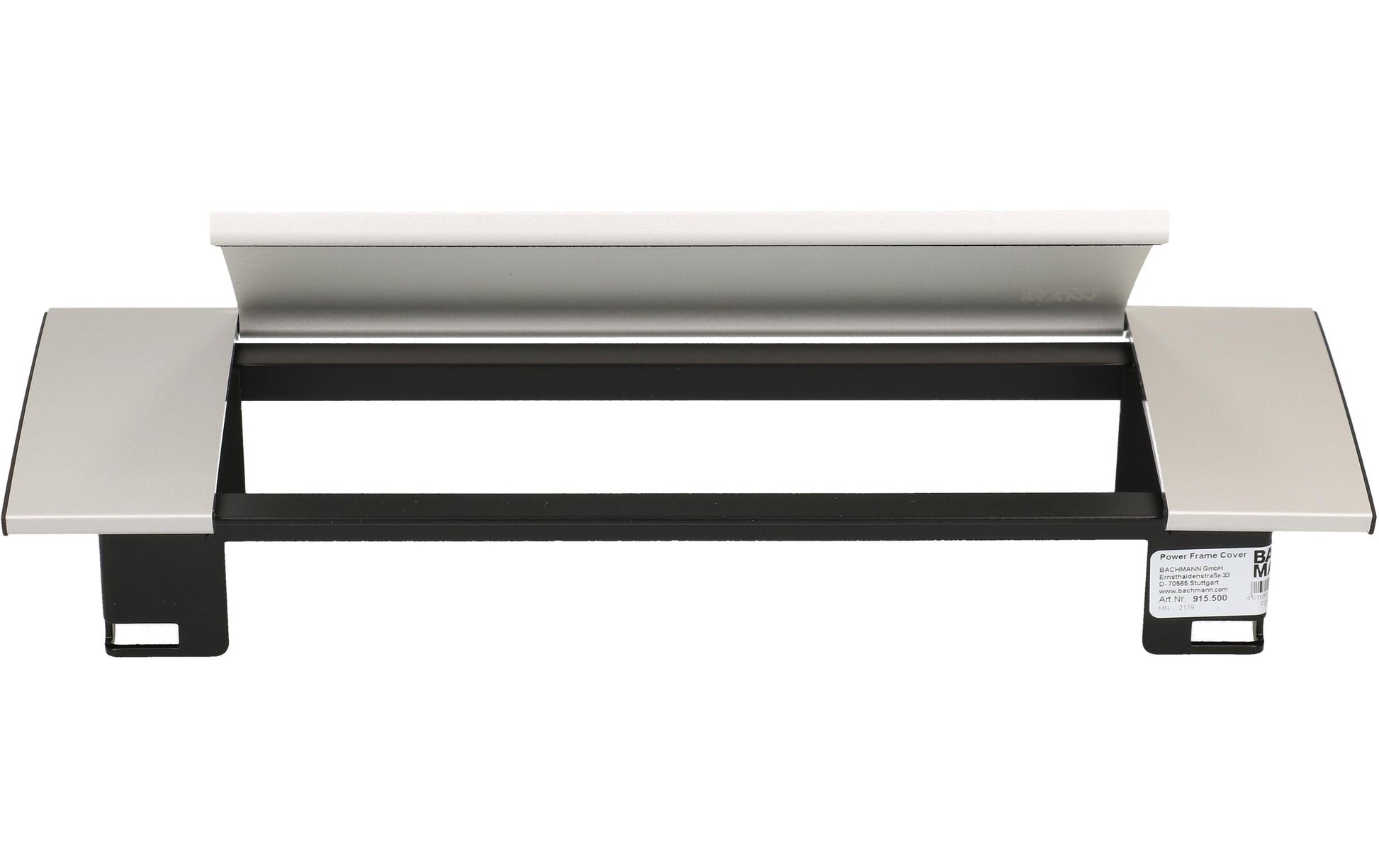 Bachmann POWER FRAME Einbausteckdosenleiste, Abdeckung, 3-fach, Aluminium – schwarz