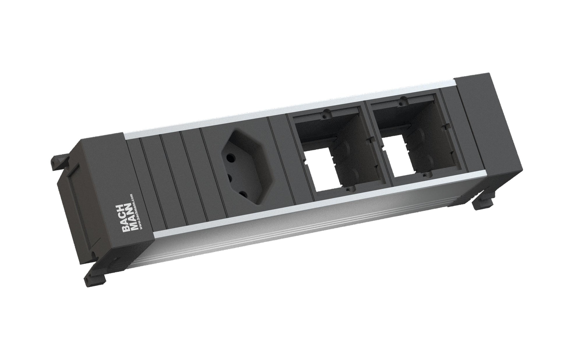Bachmann Power Frame Steckdosenleiste, 1×T13, ohne Schalter, 0,1 m, Eingang GST18I3 – schwarz