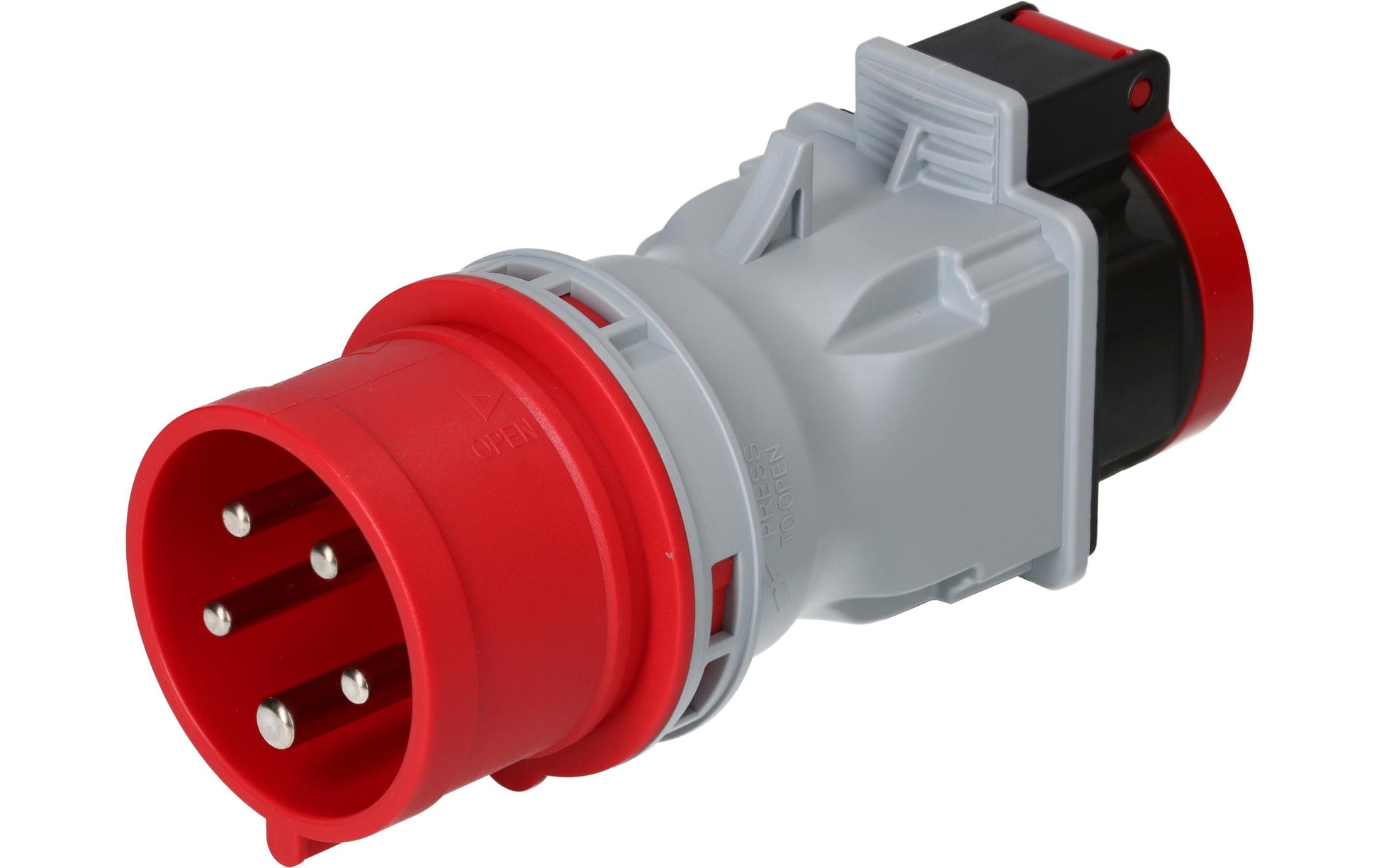 maxCAMP Adapterkabel, CEE 16-5 zu T25, Kurzadapter – Rot