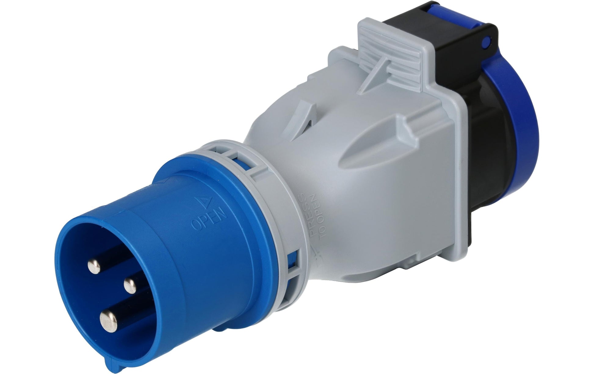 maxCAMP Adapterkabel, CEE 16-3 zu T23, 3-polig, IP55 – blau
