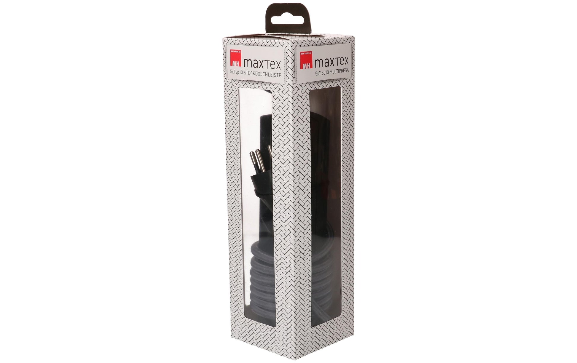Max Hauri AG Max Hauri MaxTex Steckdosenleiste – 5×T13, ohne Schalter, 2 m, Eingang T12, Überstromschutz – anthrazit