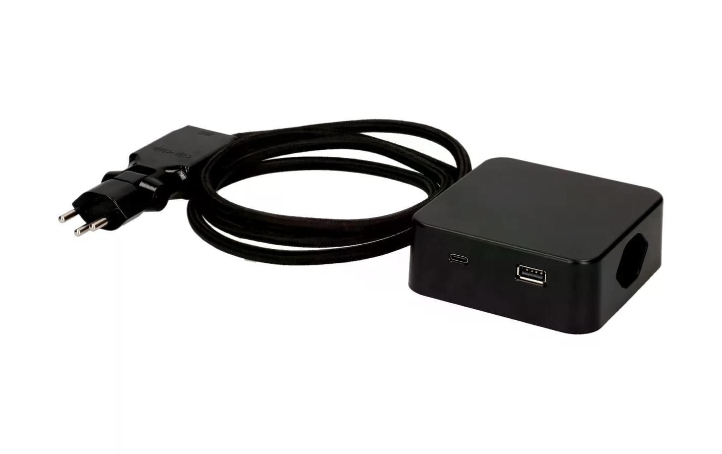 maxTEX Cube Steckdosenleiste – 3× T13, USB‑A/C, 2 m, ohne Schalter, schwarz