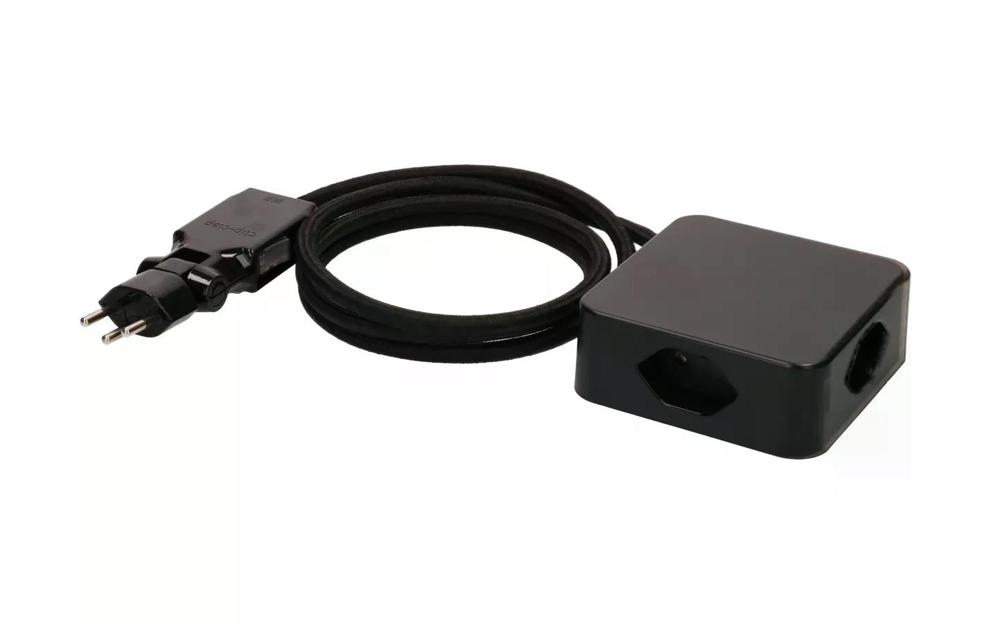 MaxTex Cube Steckdosenleiste – 4× T13, 2 m, ohne Schalter, IP20, schwarz