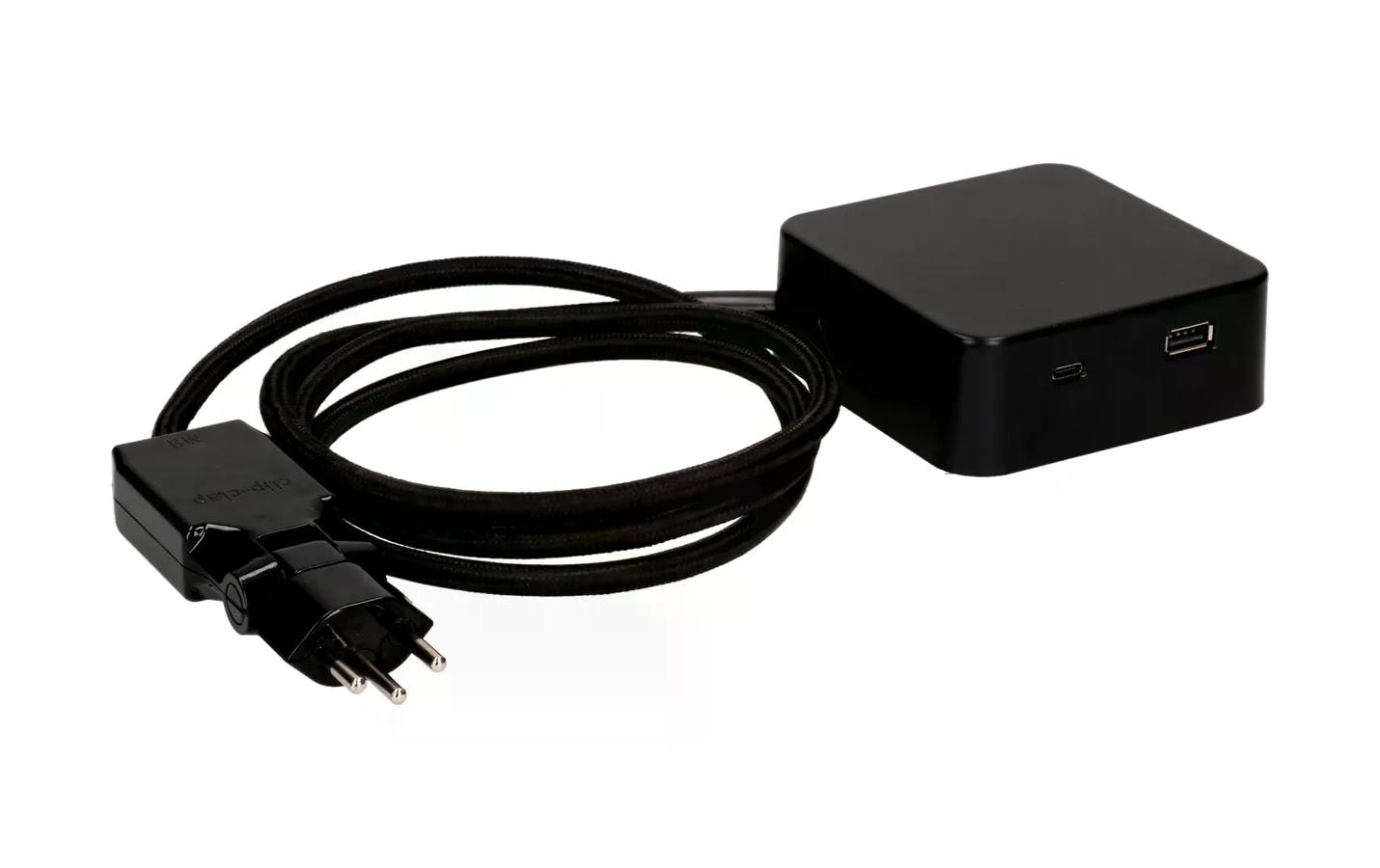 maxTEX Cube Steckdosenleiste – 3× T13, USB‑A/C, 2 m, ohne Schalter, schwarz