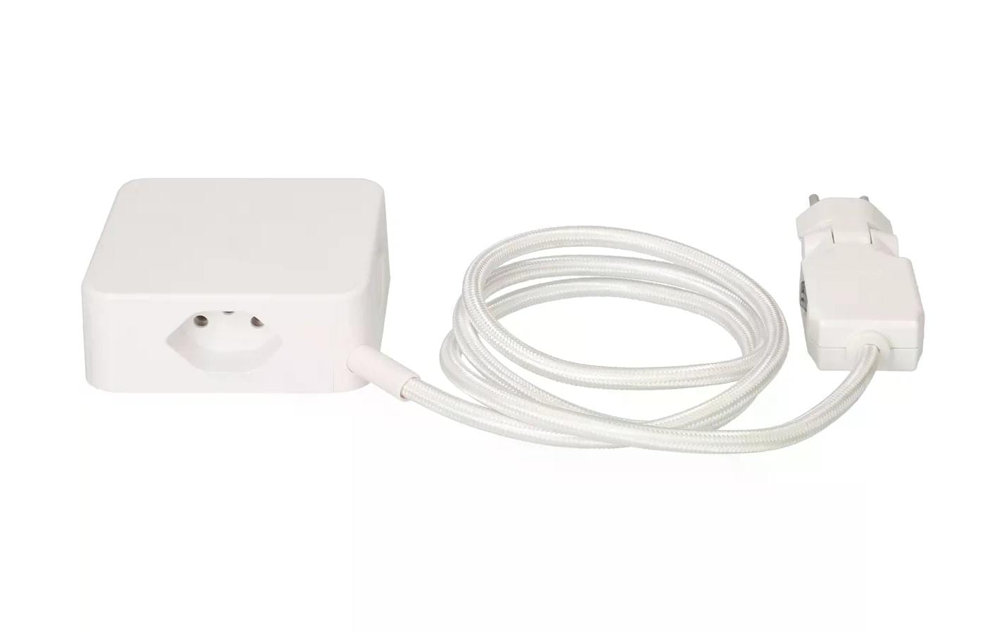 MaxTex Cube Steckdosenleiste – 3 AC-Ausgänge, 1× USB-A + 1× USB-C, 2 m, Magnet, Weiss