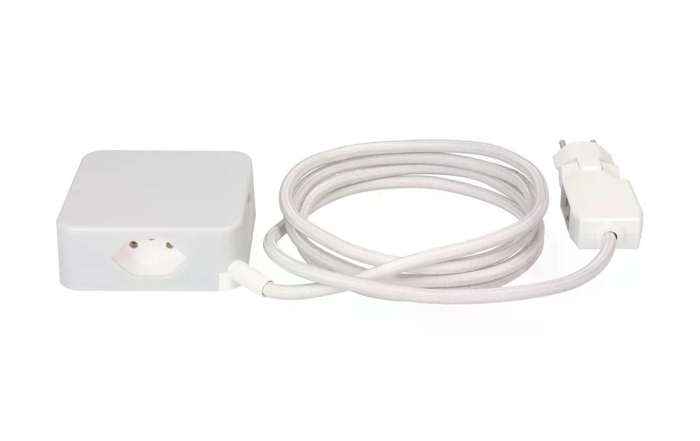 maxTEX Cube Steckdosenleiste – 3× T13, USB‑A/C, 2 m, ohne Schalter, grau/weiss