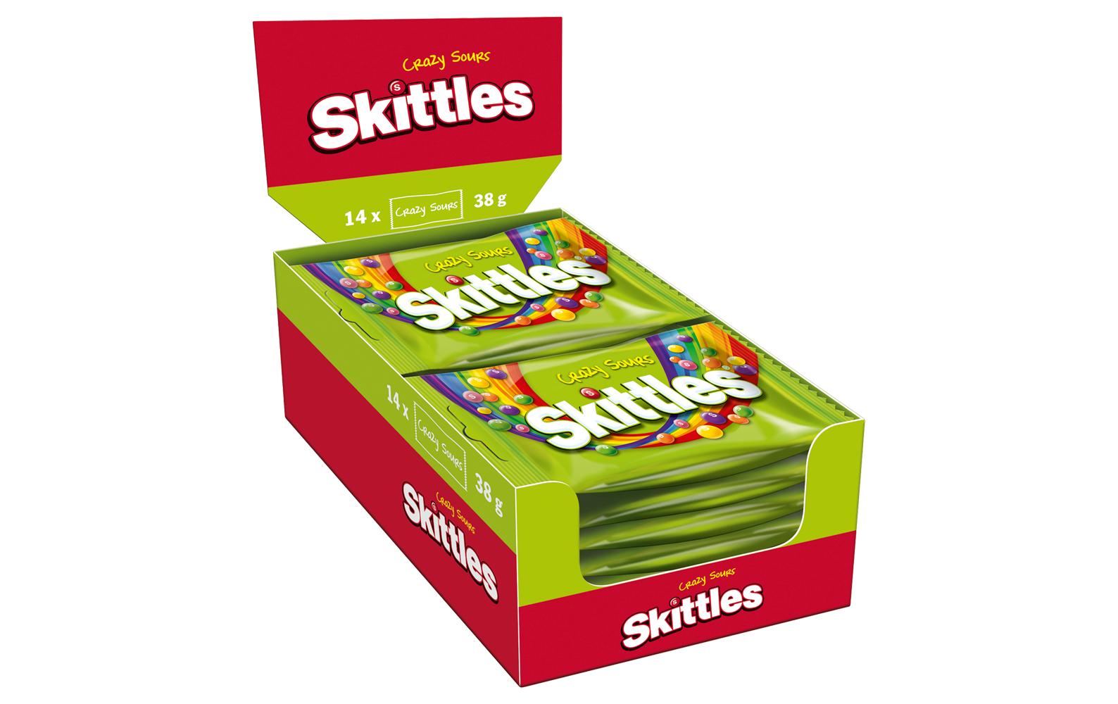 Skittles Crazy Sours Fruchtgummi – 14 × 38 g