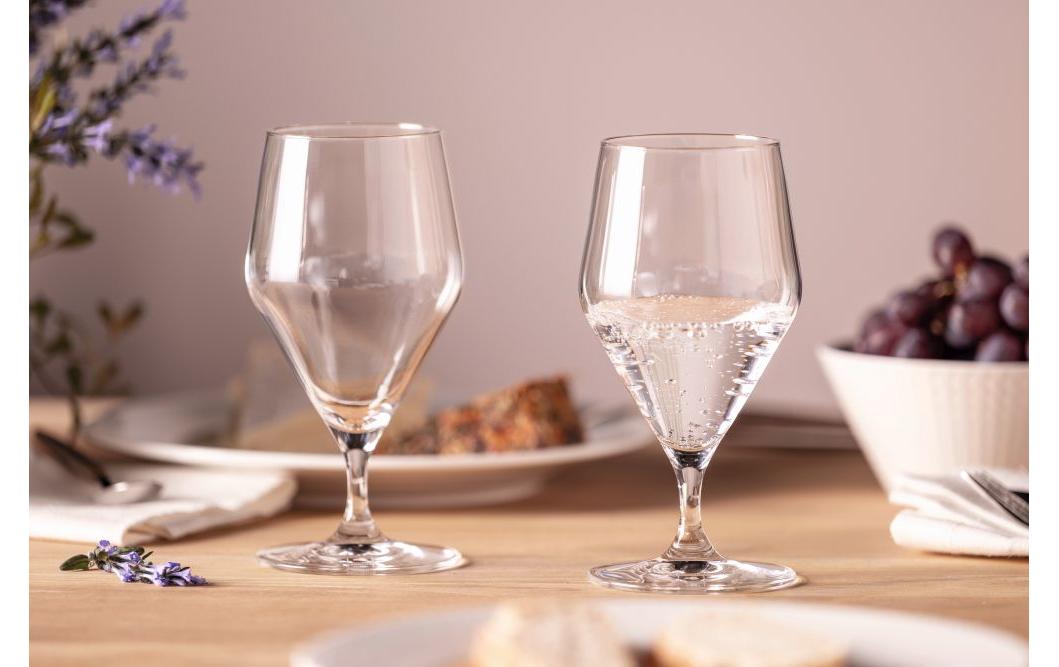 LEONARDO TWENTY4 Wasserglas – 0,33 l, Kristallglas, Transparent, Spülmaschinenfest, Stossfest, 6 Stück
