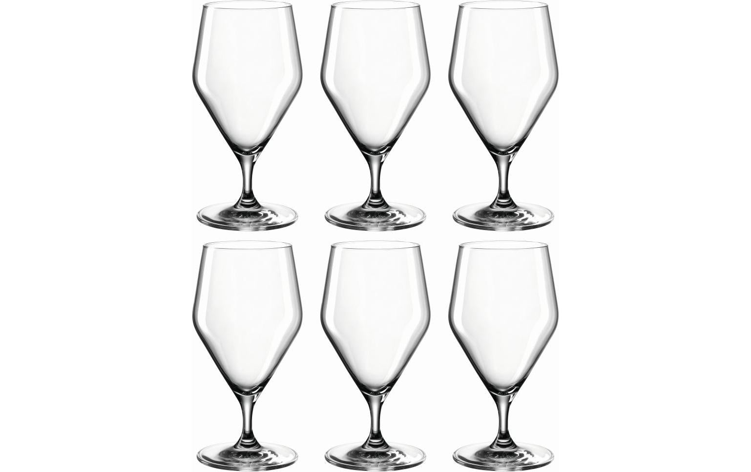 LEONARDO TWENTY4 Wasserglas – 0,33 l, Kristallglas, Transparent, Spülmaschinenfest, Stossfest, 6 Stück