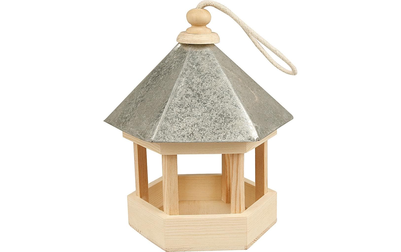 Creativ Company Vogelfutterhaus – hängend, 22 × 18 × 16,5 cm – Holz, braun