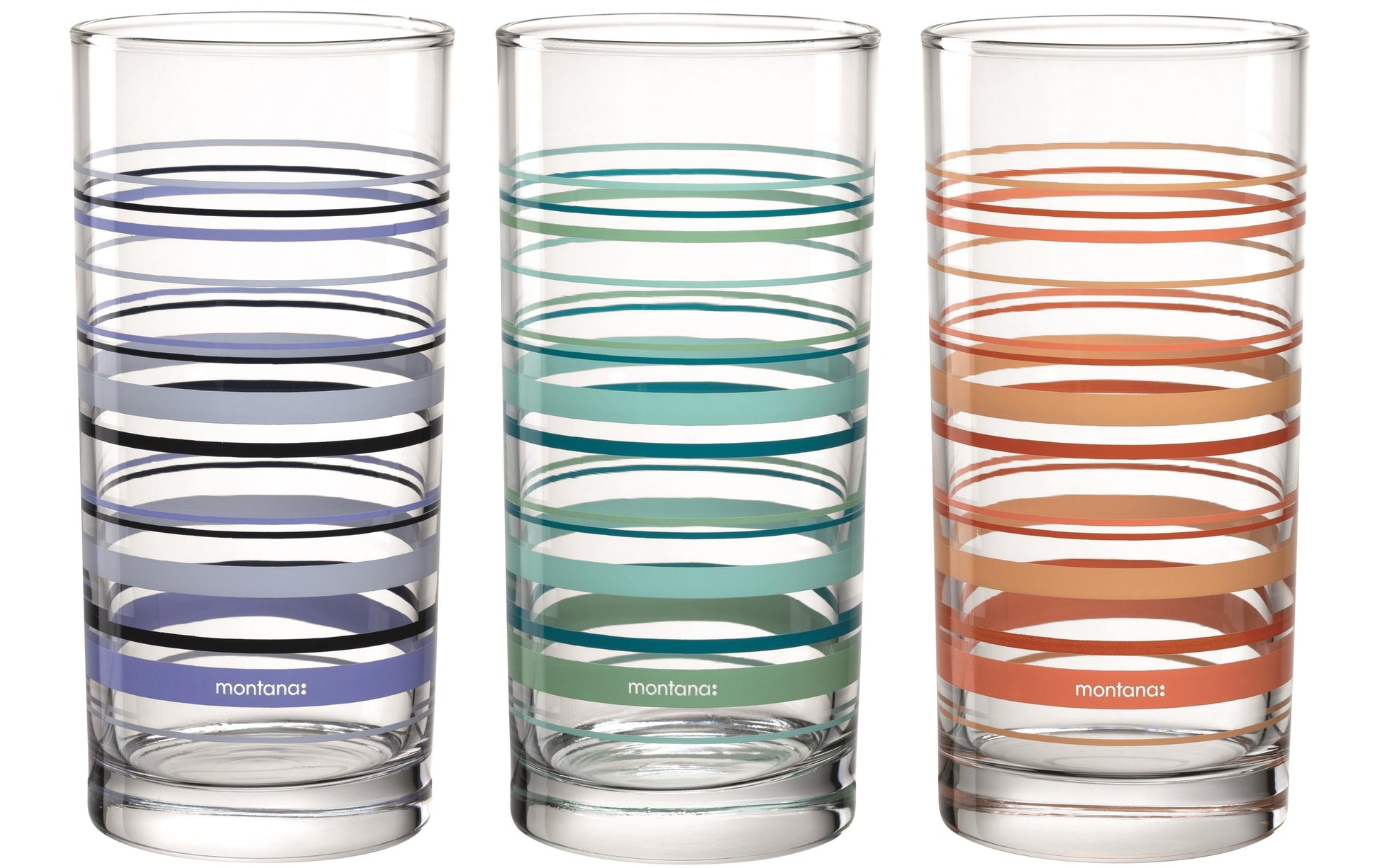 Montana Trinkgläser – 3er Set, 280 ml, Ø 6,0 cm, Glas, Mehrfarbig, spülmaschinenfest