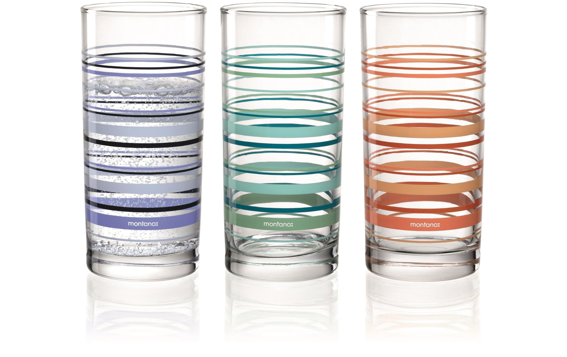 Montana Trinkgläser – 3er Set, 280 ml, Ø 6,0 cm, Glas, Mehrfarbig, spülmaschinenfest