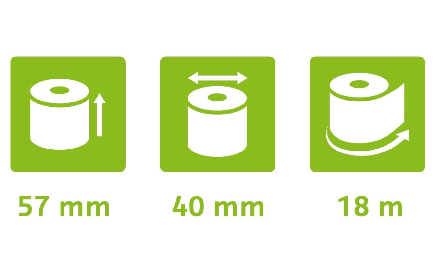 Exacompta Thermorolle – 57 mm × 18 m, ohne Kern, BPA-frei – 20 Stk.