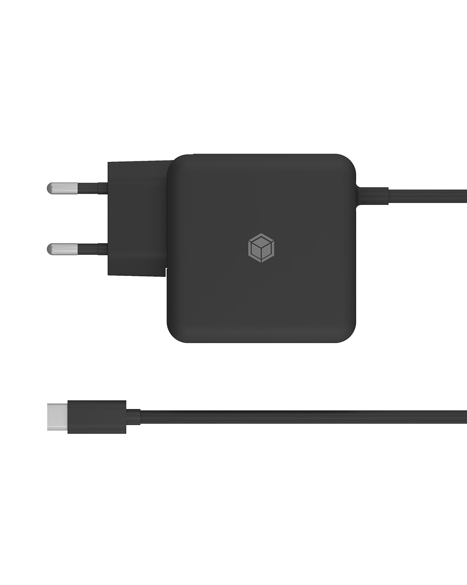 ICY BOX IB-PS111-PD USB-Wandladegerät 65 W – USB-C×1 – PD 3.0, EU-Stecker (Typ C), 1,5 m Kabel – Schwarz