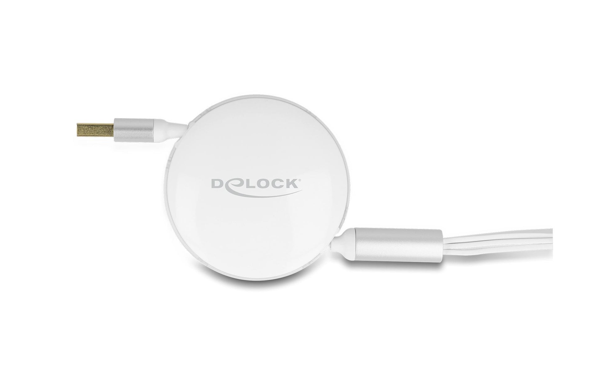 DeLOCK Multi-Kabel – 3-in-1 USB-A auf USB-C/Micro-USB 1,13 m, aufrollbar, weiss