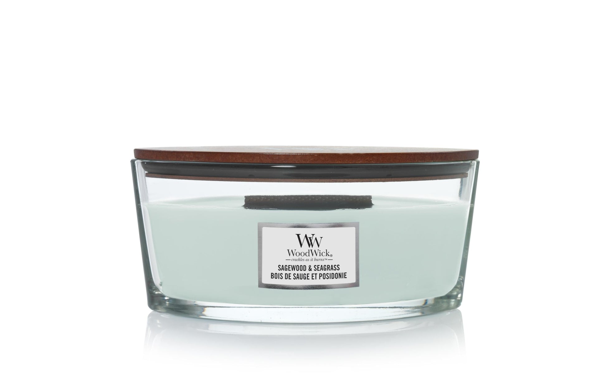 WoodWick Duftkerze – Sagewood & Seagrass – Ø 19,1 × 9,2 cm