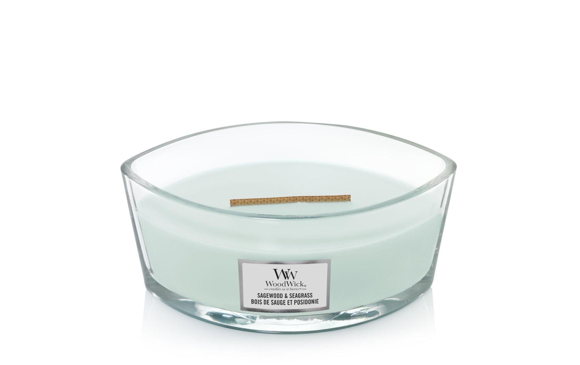WoodWick Duftkerze – Sagewood & Seagrass – Ø 19,1 × 9,2 cm