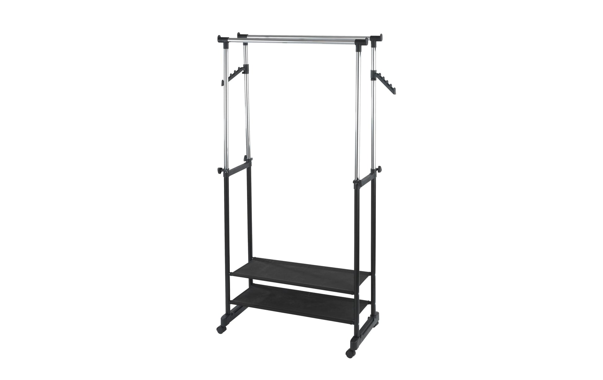 WENKO All In Garderobenständer (mit Schirmhalter) – Metall – Schwarz/Silber – 1'170 mm