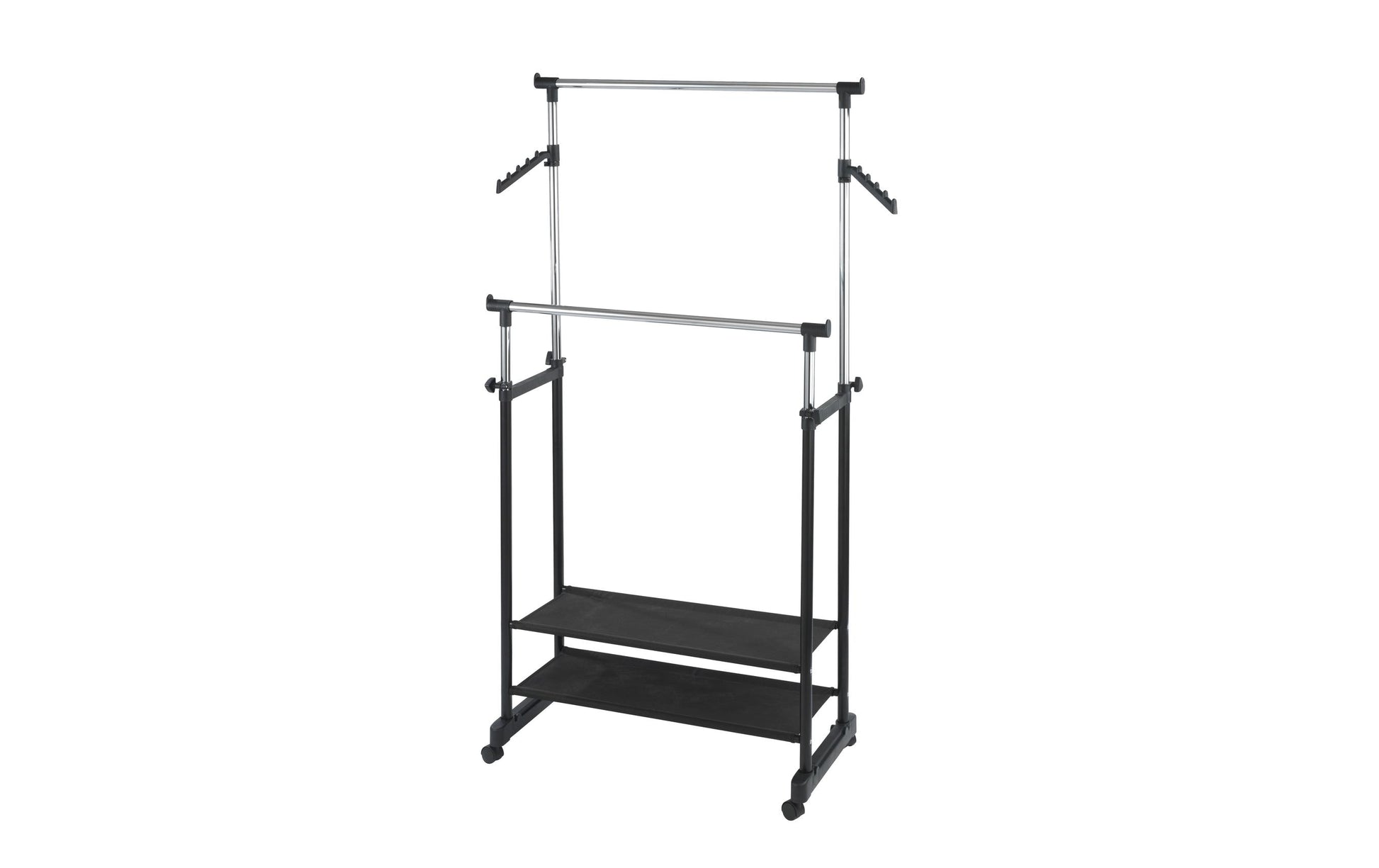 WENKO All In Garderobenständer (mit Schirmhalter) – Metall – Schwarz/Silber – 1'170 mm