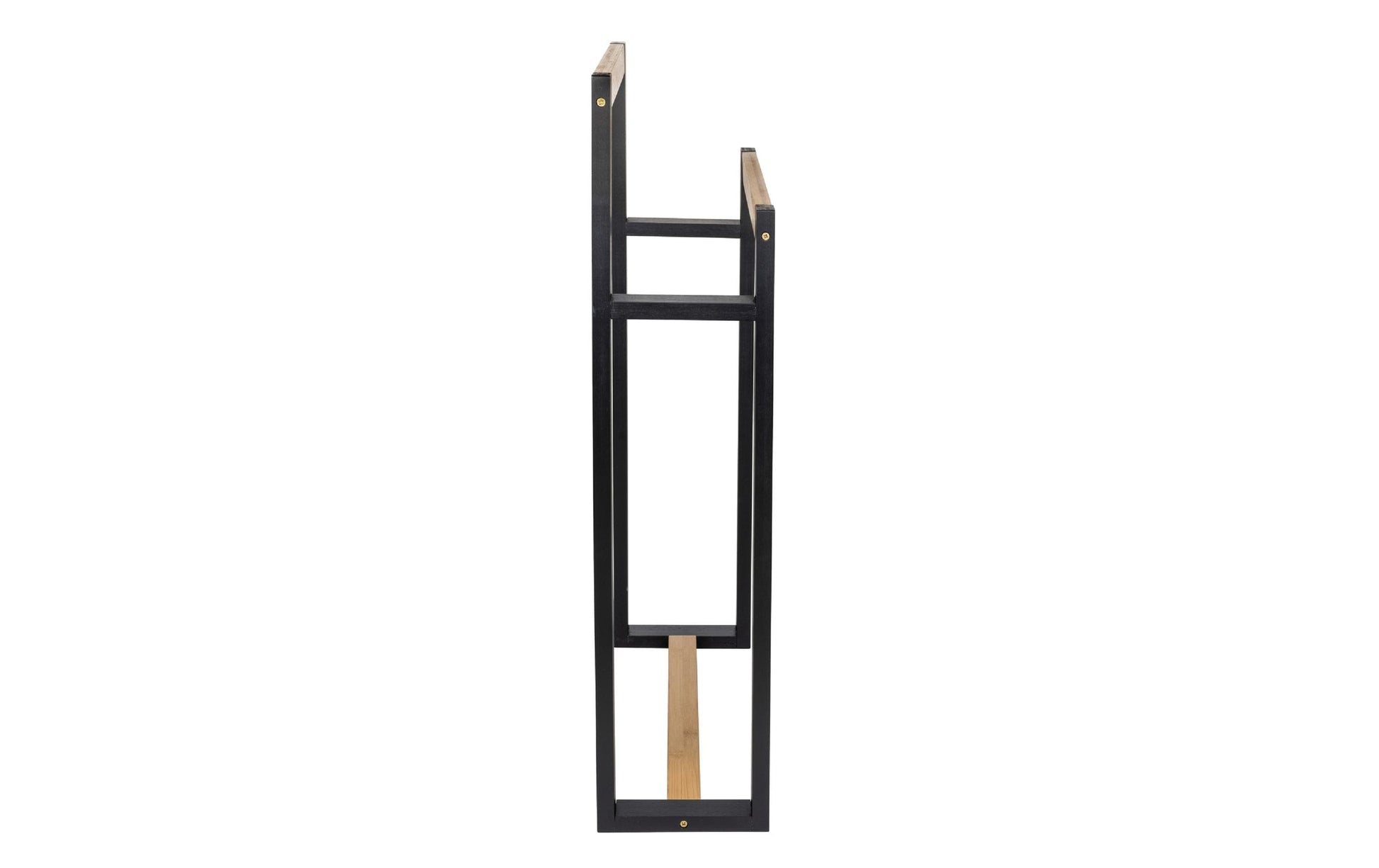 WENKO Handtuchständer Braidi – 2 Arme, 55×20×89,5 cm, Bambus, Schwarz/Natur