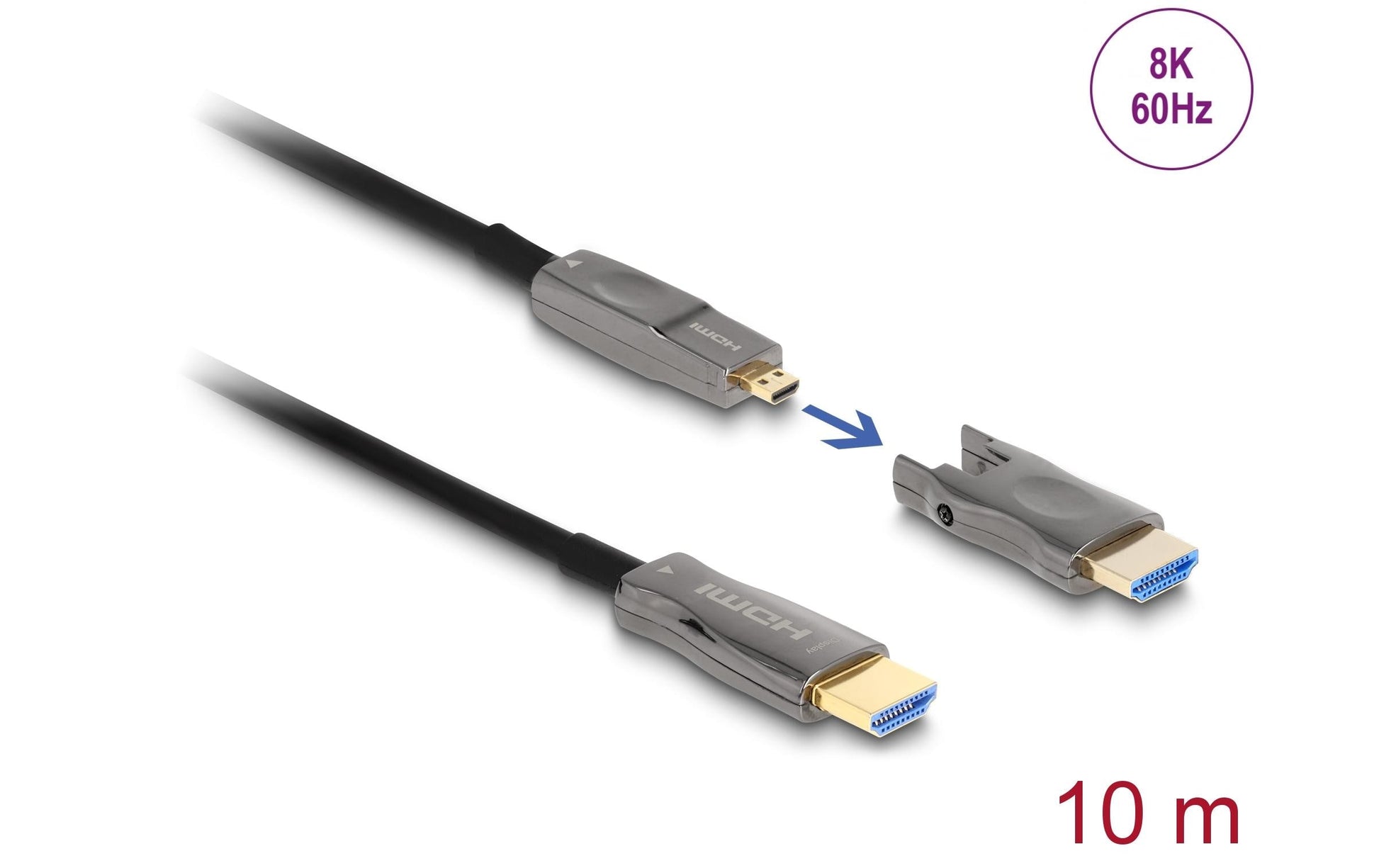 DeLOCK HDMI-Kabel, DisplayPort, Schwarz