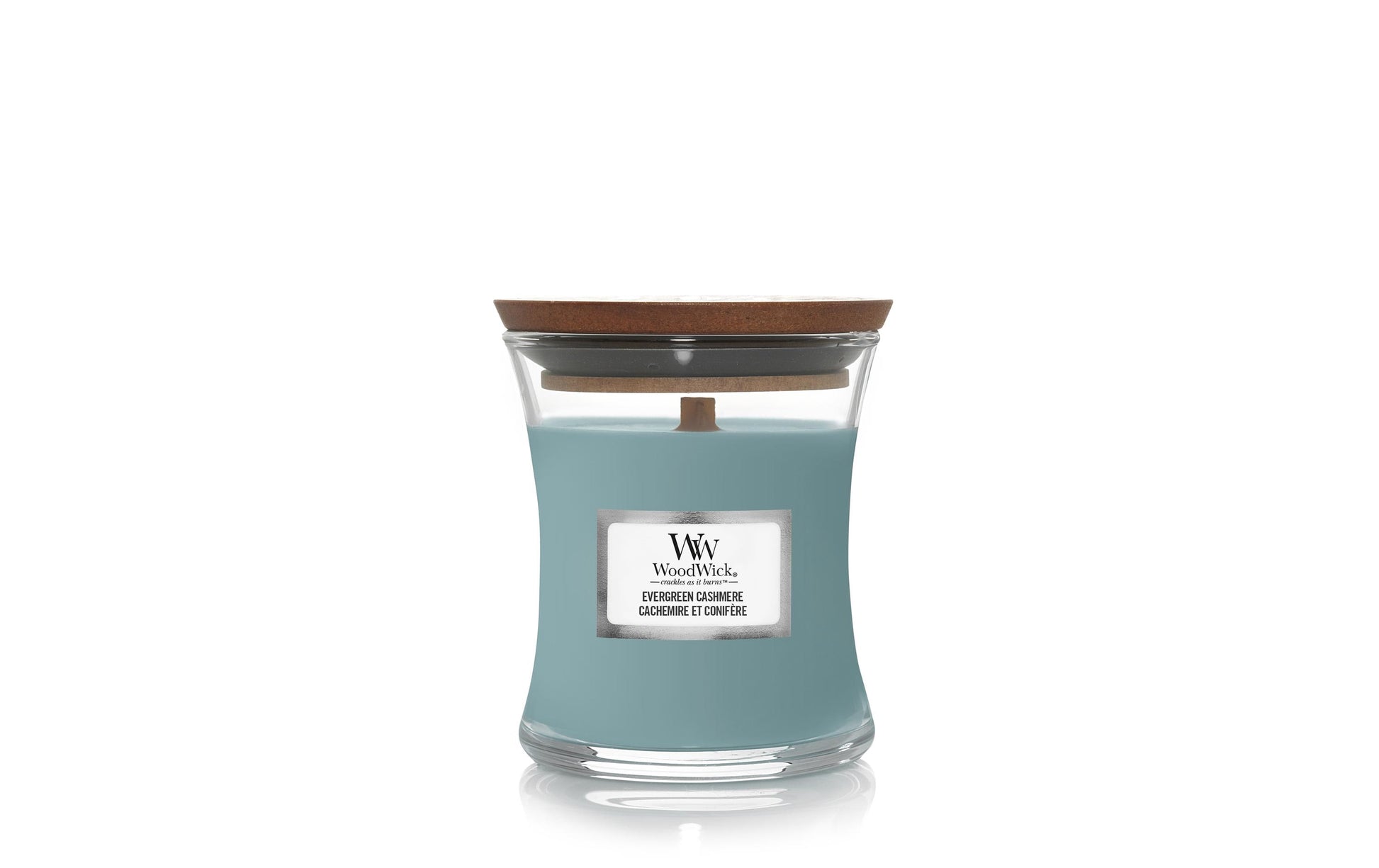 WoodWick Evergreen Cashmere – Duftkerze, Mini Jar