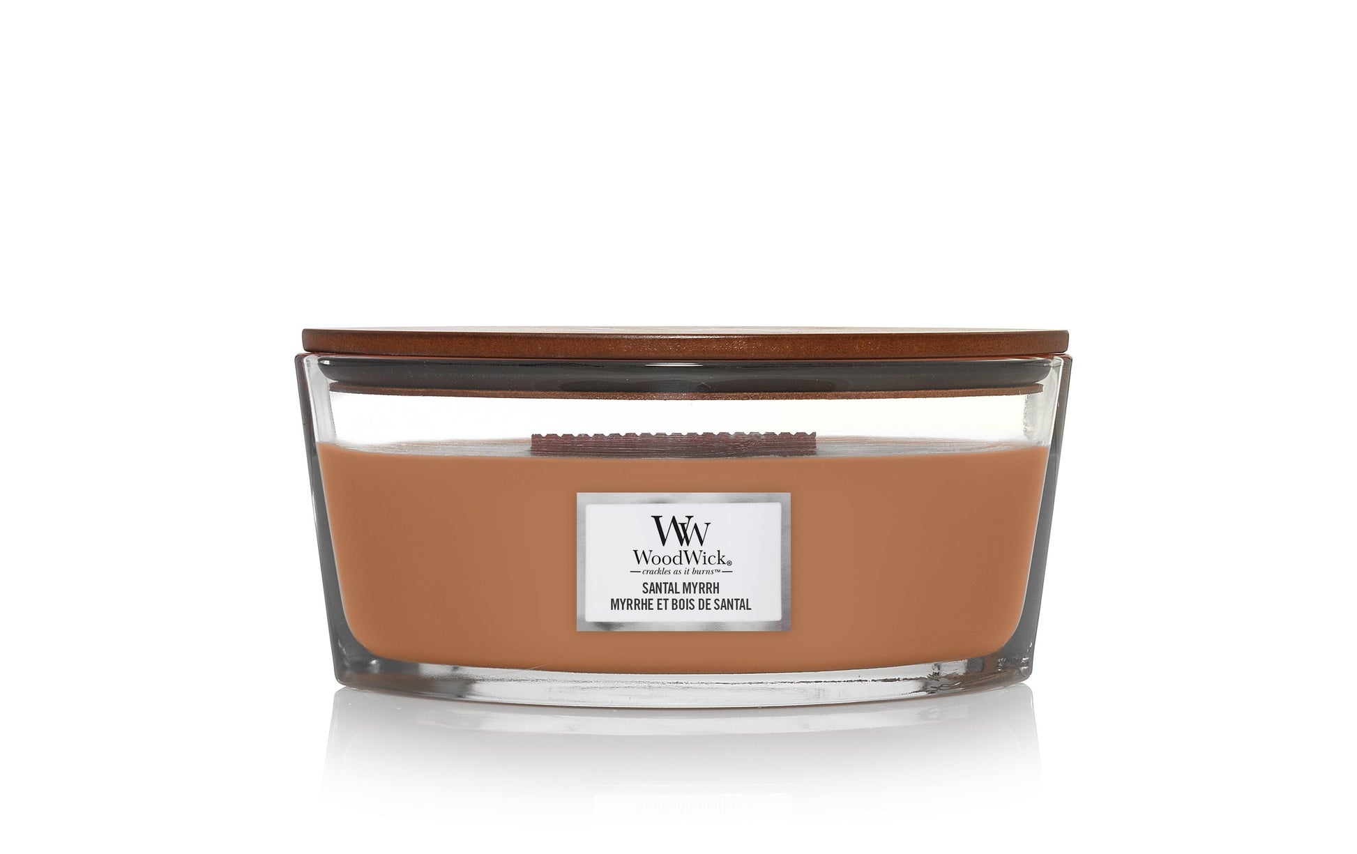WoodWick Santal Myrrh – Duftkerze, Ellipse, 40 h