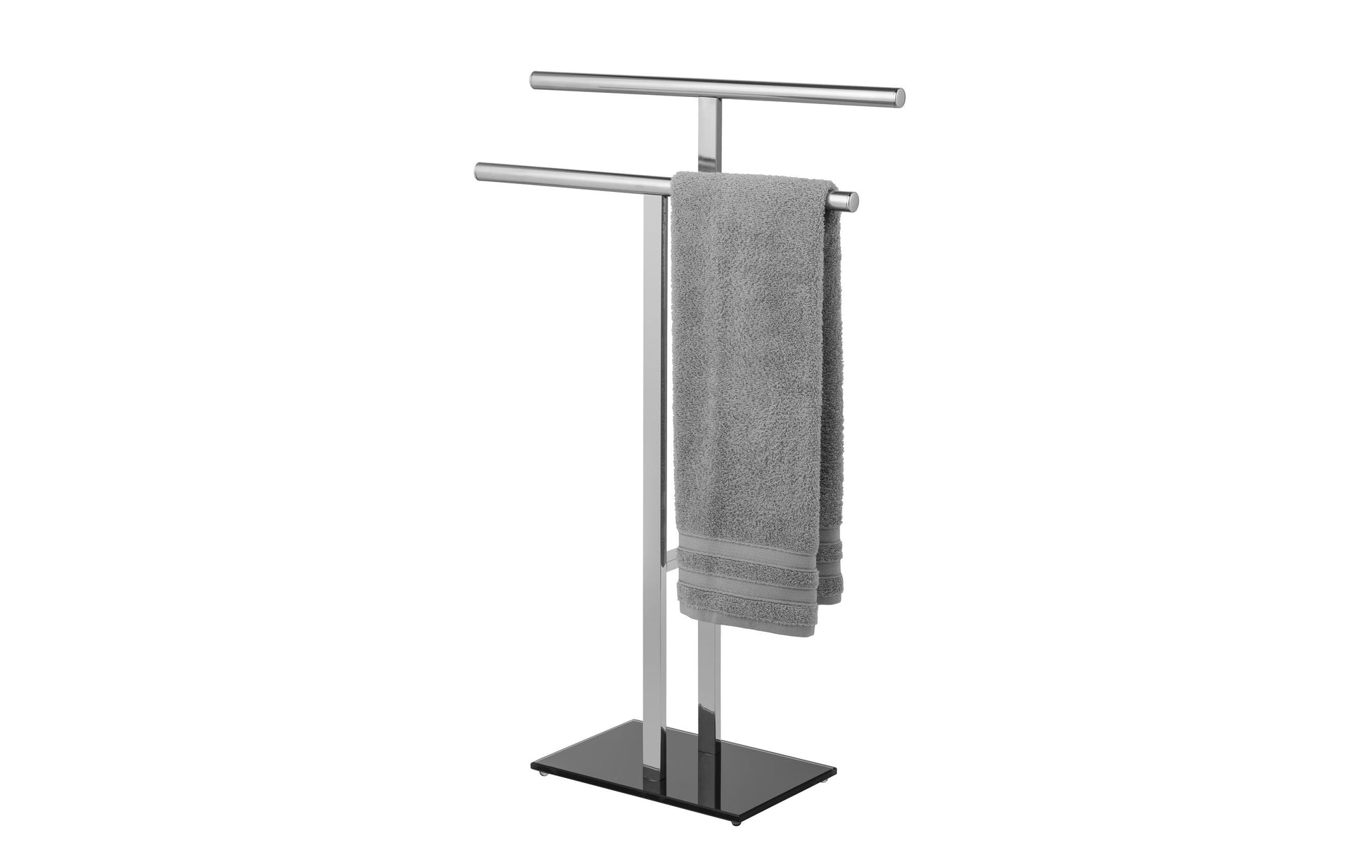 WENKO Handtuchständer in T-Form Lava – 50×20×81,5 cm, Edelstahl, Silber