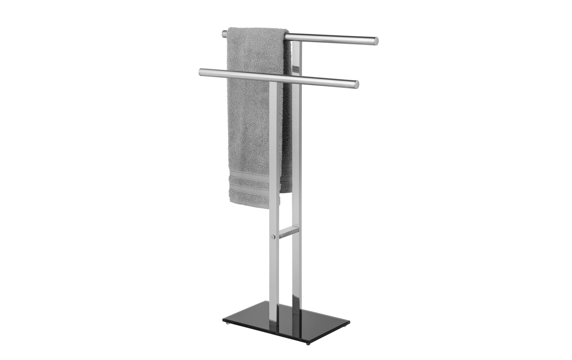WENKO Handtuchständer in T-Form Lava – 50×20×81,5 cm, Edelstahl, Silber