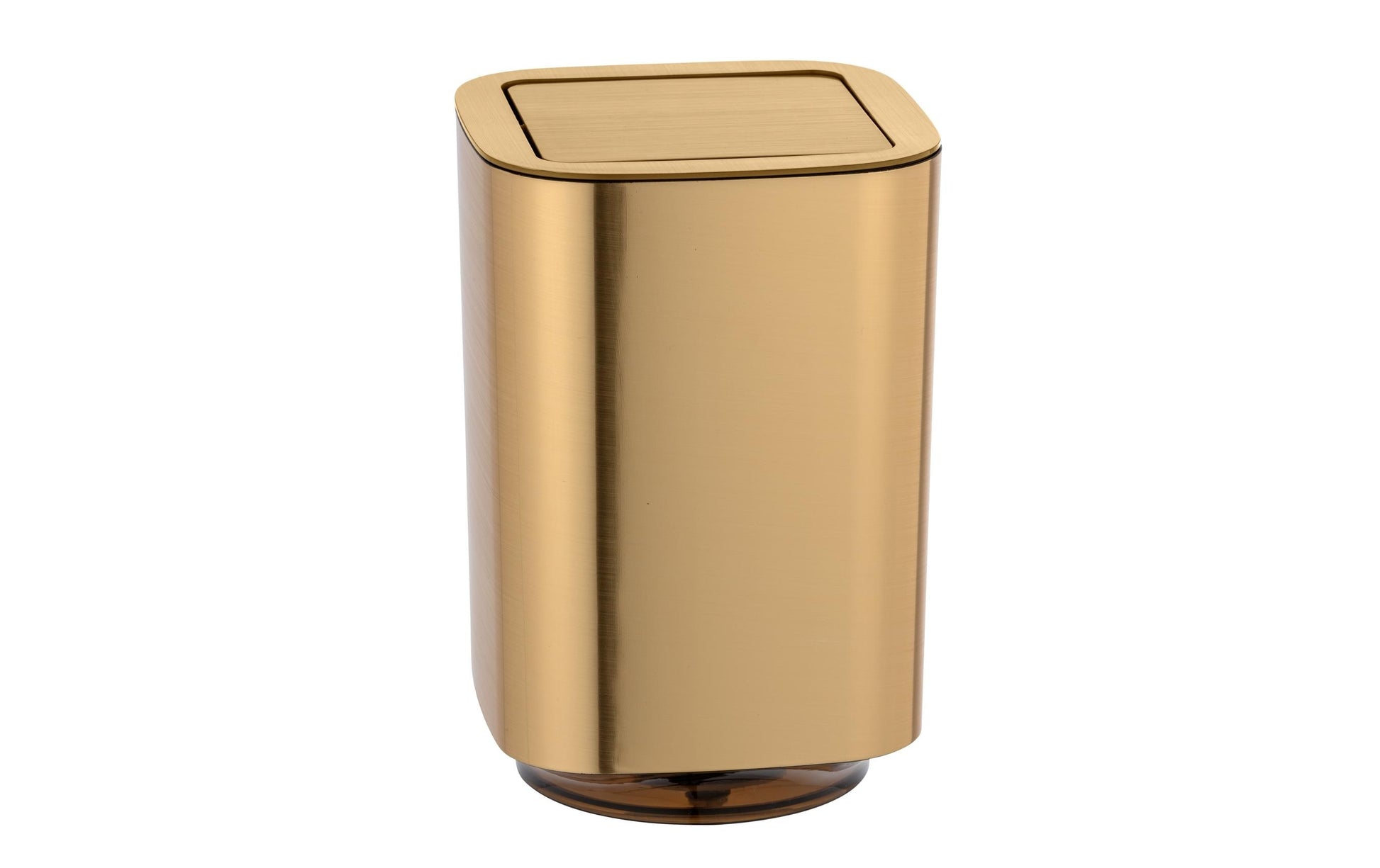 Wenko – Tisch-Abfallbehälter – 5,5 l – mit Schwingdeckel – Kunststoff, Gold – B × H × T 172 × 255 × 172 mm