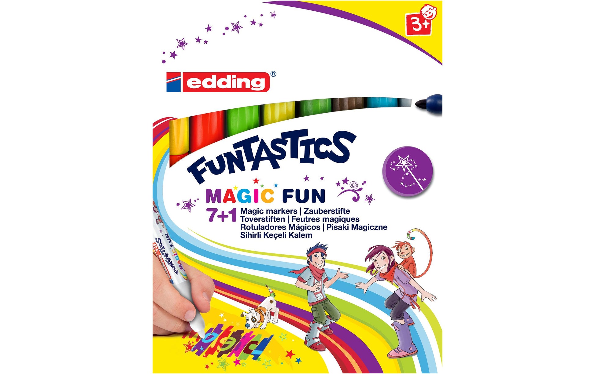 Edding Funtastics 13 Filzstifte – Pinselspitze, 8 mm, wasserbasiert, 8 Farben
