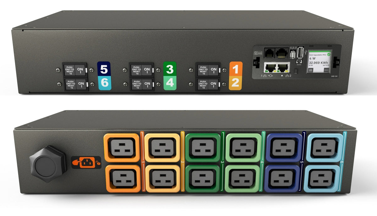 Vertiv MG05M2R1-12L193-3PS56B2H10-S Überwachte PDU Dreiphasig 32 A – C19×12 – IEC 60309 Eingang, 3 m Kabel