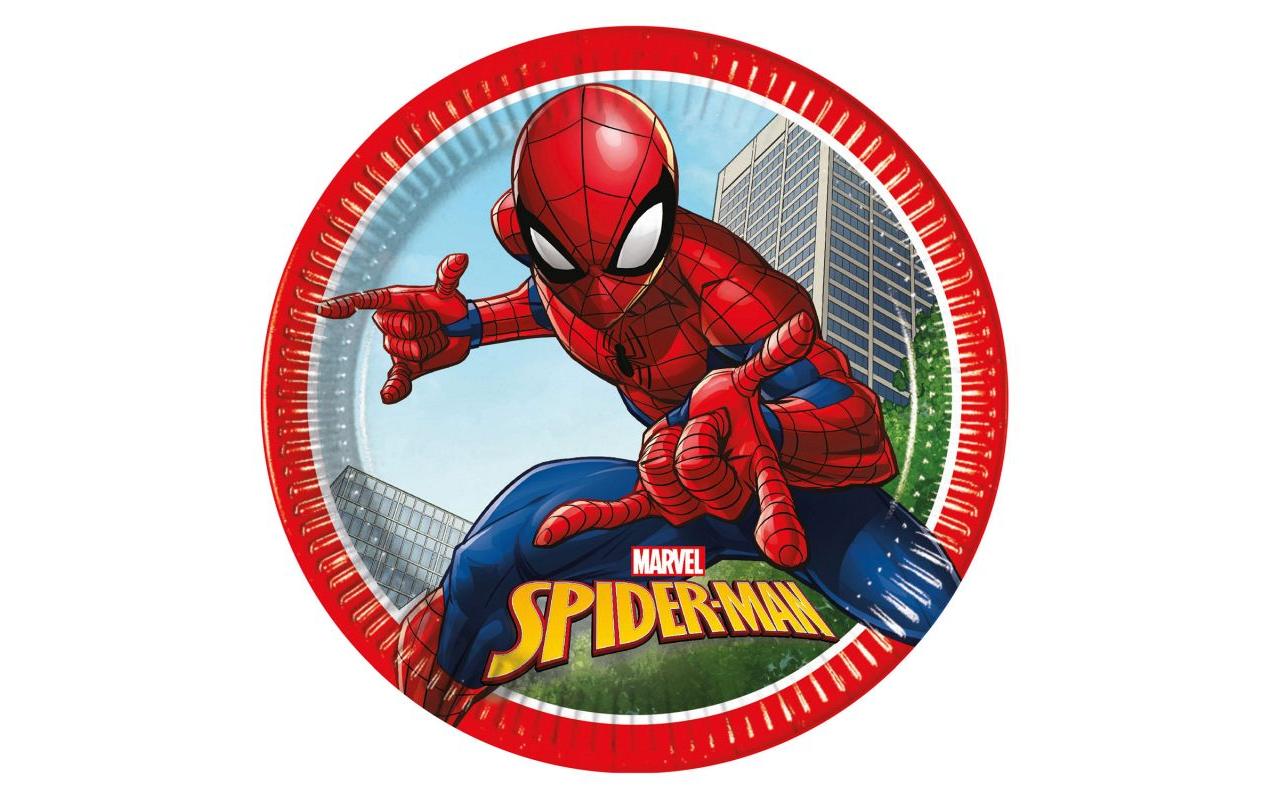 Amscan Teller, Papier/Karton – Ø 23 cm, Spiderman – 8 Stk.