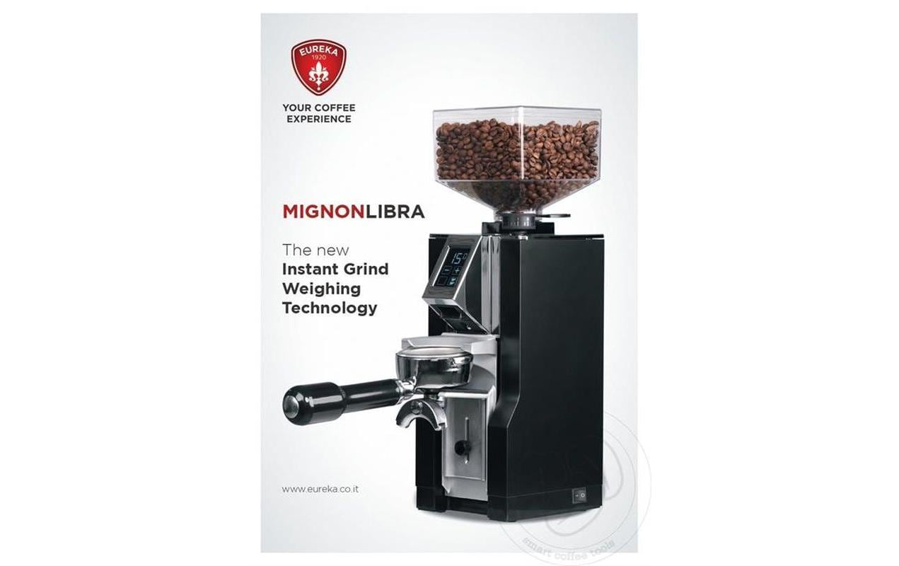 Eureka Kaffeemühle Mignon Libra – 300 g, Scheibenmahlwerk, 310 W – schwarz/chrom